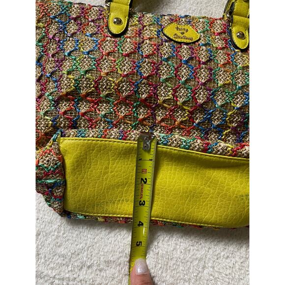 VTG Juicy Couture Summer Small Tote Straw Woven Gold Y2K Coastal Hawaii - Picture 13 of 16